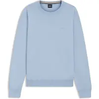 BOSS Sweater af bomuld med broderet logo