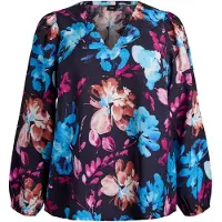 Zizzi Bluse 'MCLARU' marin / azur / rustbrun / mørk pink