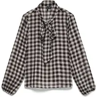 Vero Moda Bluse 'VMSia' grå / sort / hvid