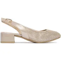 Caprice sling pumps, brown, made of Leather with Block heel, Size 37