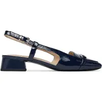 Caprice sling pumps, blue, made of Leather with Trapeze heel, Size 38.5