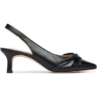 Caprice sling pumps, black, made of Leather with Queenie, Size 39