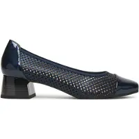 Caprice Pumps, blue, made of Leather and textile with Block heel, Size 38.5