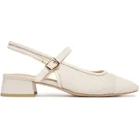 Caprice sling pumps, yellow, made of Leather and synthetic with Trapeze heel, Size 36