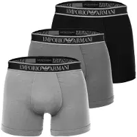 Emporio Armani Emporio Armanitil mænd. EM000261_AF20669 Sæt 3 Boxershorts Confot sort, grå (L), Afslappet, Bomuld