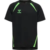 Hummel T-shirt - hmlLead 2.0 Jersey - Sort/Grøn - - 14 år (164) - T-Shirt