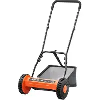 Vevor plæneklipper med hjul, 35 cm, 5 knive, manuel plæneklipper uden motor, 15-45 mm justerbar klippehøjde, plæneklippere med græsopsamler til grønne græsplæner, indkørsler, gårdhaver