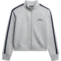 Superdry Superdrytil kvinder. W2012551A Essential Logo Zip Track Sweatshirt grå (S), Casual, Bomuld