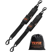 Vevor Udtrækkelige Skraldestropper, 2" x 2" Skraldestropper med Sikkerhedslås S-kroge, 2-pak kraftige Skraldestropper med 1500 lbs brudstyrke, til Trailere, Køretøjer, Både