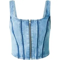 Levi's Overdel 'Seamed Zip Bustier Top' blue denim