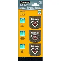 Fellowes 5411301, 3 stk. Safecut kasette reserveblade passer til Electron A3, Electron A4, Neutron A4, Neutron Plus A4, Proton A3, Proton A4