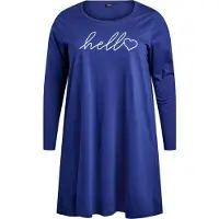 Zizzi Pyjamas 'Mally' blå / hvid