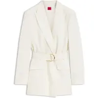 HUGO Relaxed fit blazer med D-ringsbælte