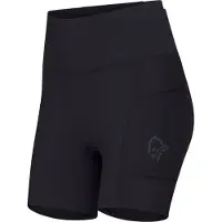Norrøna - Trail running tøj dame - Senja Equaliser Stretch 6" Tights W Caviar Black til UnisexNylon - Størrelse XS - Sort