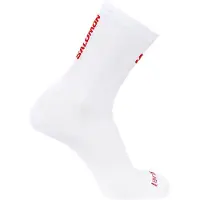 Salomon - Trail running tøj - Socks S/Lab Phantasm Crew White Fiery Red til Unisex - Størrelse 36-38 - Hvid