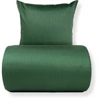 Borg Dobbelt sengetøj 240x220 cm - Egyptisk bomuld - Grønne jacquardvævede striber