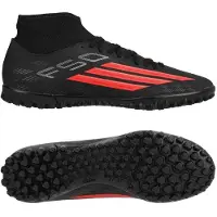 Adidas Herre F50 Club Mid Cut Stealth Victory Pack TF Kunstgræs Fodboldstøvler Core Black/Lucid Red/Sort