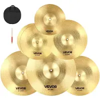 Vevor Bækkenpakke 6-delt bækkensæt 254/355/400/455/505 mm (10 14 16 18 20 tommer) bækkener til tromme