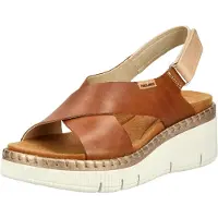 Pikolinos Pikolinostil kvinder. W0K-0606C1 Brune Gomera kilehælssandaler i læder (39), 3-5 cm, Velcro, Casual