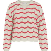Vila Wave O-neck Pointelle Knit Trøje