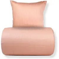 ByBorg Dobbelt sengetøj 240x220 cm - Egyptisk bomuld - Rosa jacquardvævede striber