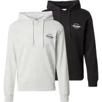 Jack & Jones Sweatshirt 'JJBRANDON' blå / lysegrå / sort / hvid