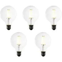 LUEDD Sæt med 5 E27 LED pærer G95 klar filament 3,8W 806 lm 3000K