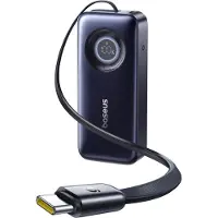 Baseus EnerCore CR11 20000mAh 67W Power Bank with Retractable USB-C Cable - Black - 20000 mAh