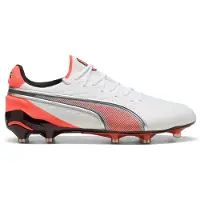 Puma KING ULTIMATE FG/AG Football Boots Unisex, Shoes, White/Silver/Glowing Red, 40