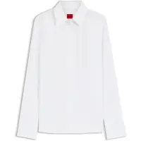 HUGO Slim fit skjorte i strygelet twill af bomuldsblanding