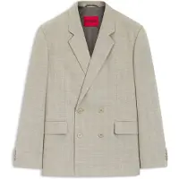 HUGO Modern fit jakke med sildebensvævning