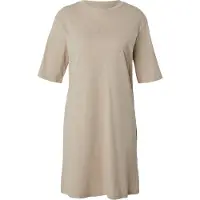 Armani Exchange A|X Armani Exchangetil kvinder. XW000825AF10356U6223 Kjole med logo, beige (S), Casual, Bomuld, Korte ærmer