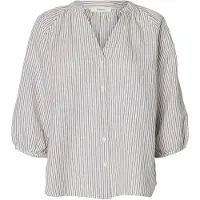 Selected Bluse 'SLFCLEO-ALBERTA' taupe / hvid