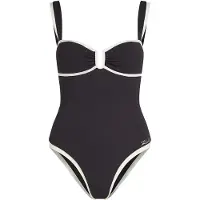 Karl Lagerfeld Badedragt 'Signature' sort / hvid