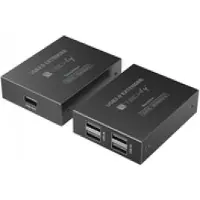 Techly IUSB-EXTEND1504P, AV sender & modtager, 150 m, Ledningsført, Sort