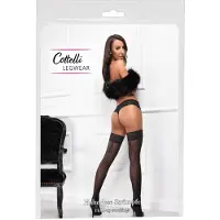Cottelli collection Black Hold-up Stockings with polka dots