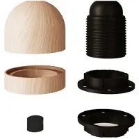 Creative Cables E27 Træ Gevind Halvkugleformet Lampholder-sæt