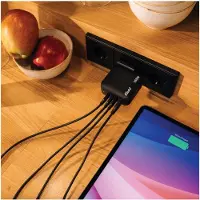 Verbatim - Strømforsyningsadapter - GaN - 165 Watt - 5 A - PD 3.0, PD/PPS, QC 4.0 - 4 output-stikforbindelser (3 x USB-C, USB)