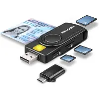Axagon USB smartkort- / ID-kort- og SD / microSD / SIM-kort-lomme-læser