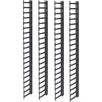 APC - Kabeladministrationspakke for rack - sort - 20U - TAA-kompatibel (pakke med 4) - for P/N: NBPD0160A, NBWL0355A, SMX2KR2UX145, SMX3KR2UNCX145, SRT1000RMXLI, SRT1000RMXLI-NC