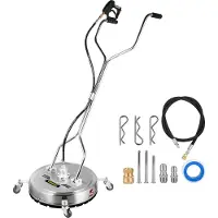 Vevor 22 tommer overfladerenser, plan overfladerenser til højtryksrenser, 4000psi tryk med 3/8 hurtigkobling, overfladerenser med hjul, 10,5 GPM rustfrit stål roterende stang, 3 dyser