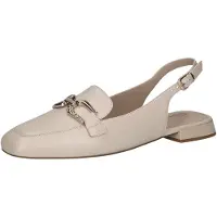 Caprice sling pumps, beige, made of Leather with Trapeze heel, Size 39