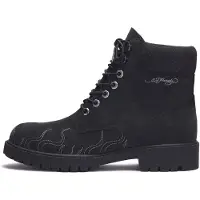 Ed Hardy Snørestøvletter 'Flamme' sort / sølv