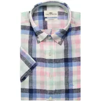 Fynch&Hatton Summer Linen Check Kortærmet Skjorte
