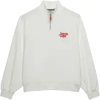 Superdry Superdrytil kvinder. W2012599A Heritage Terry Half Zip sweatshirt i beige (L), Casual, Bomuld