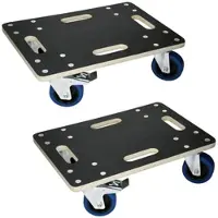 ECD-Germany ECD Germany transportrulle med 2x parkeringsbremse 35 x 50 cm op til 800 kg silketrykplade - PP hjul rulletavle møbler rulle transporthjælp til at