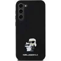 Karl Lagerfeld Silikone Karl&Choupette Metal Pin etui til Samsung Galaxy A35 - sort