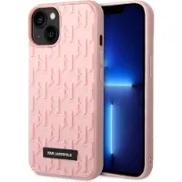 Karl Lagerfeld iPhone 14 Plus cover 3D monogram pink