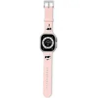 Karl Lagerfeld 3D Rubber Karl&Choupette Heads rem til Apple ur 38/40/41mm - pink