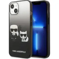 Karl Lagerfeld Gradient Ikonik Karl & Choupette Sort iPhone 14 Plus etui